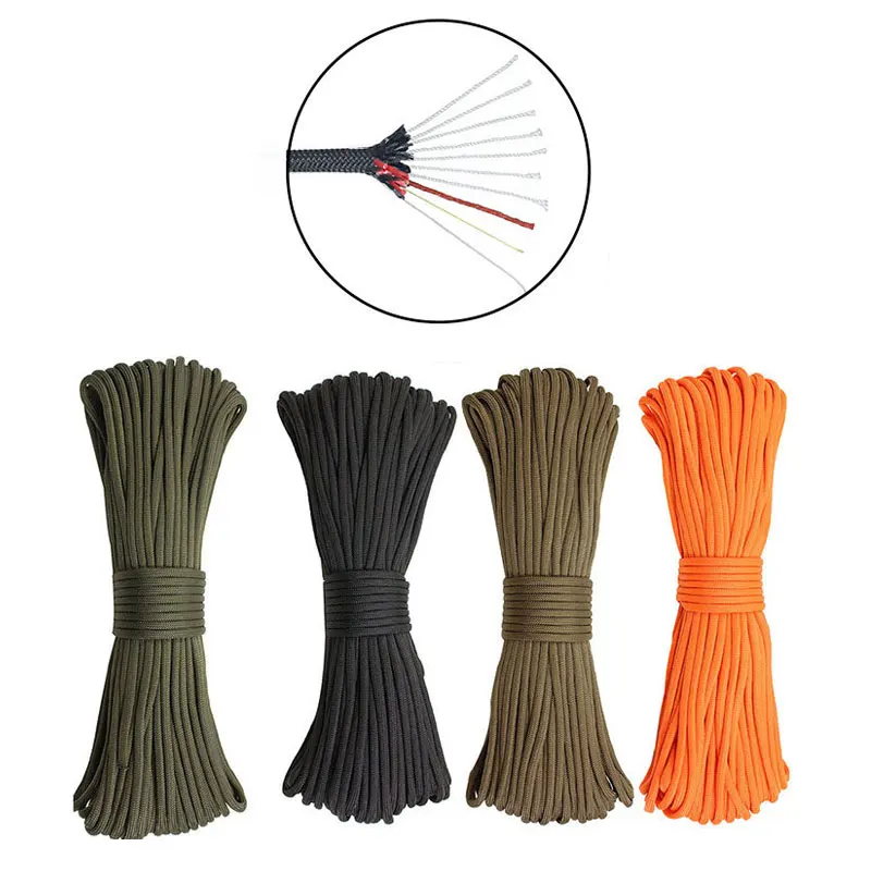 31m Tactics Paracord 550 4mm Camping Rope 10-core Multifunctional EDC Survival Rope Paracord Rope 10 Shares Camping 550 Paracord