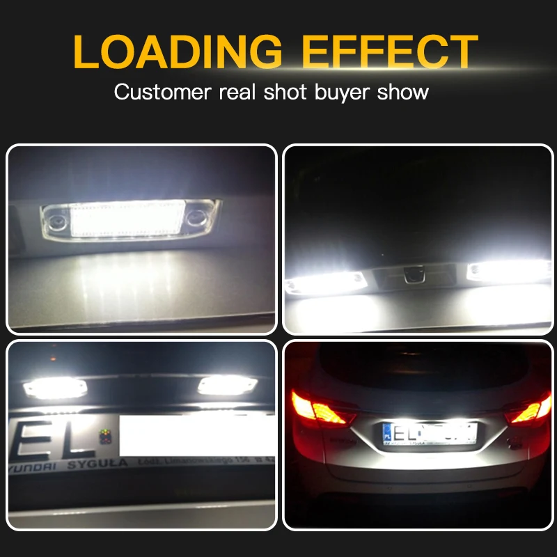 2x For Hyundai Kona i40 CW Sonata VI Sonata 10 Sonata YF 10MY GF 10 For Kia Sportage Car LED License Plate Light Number Lamps