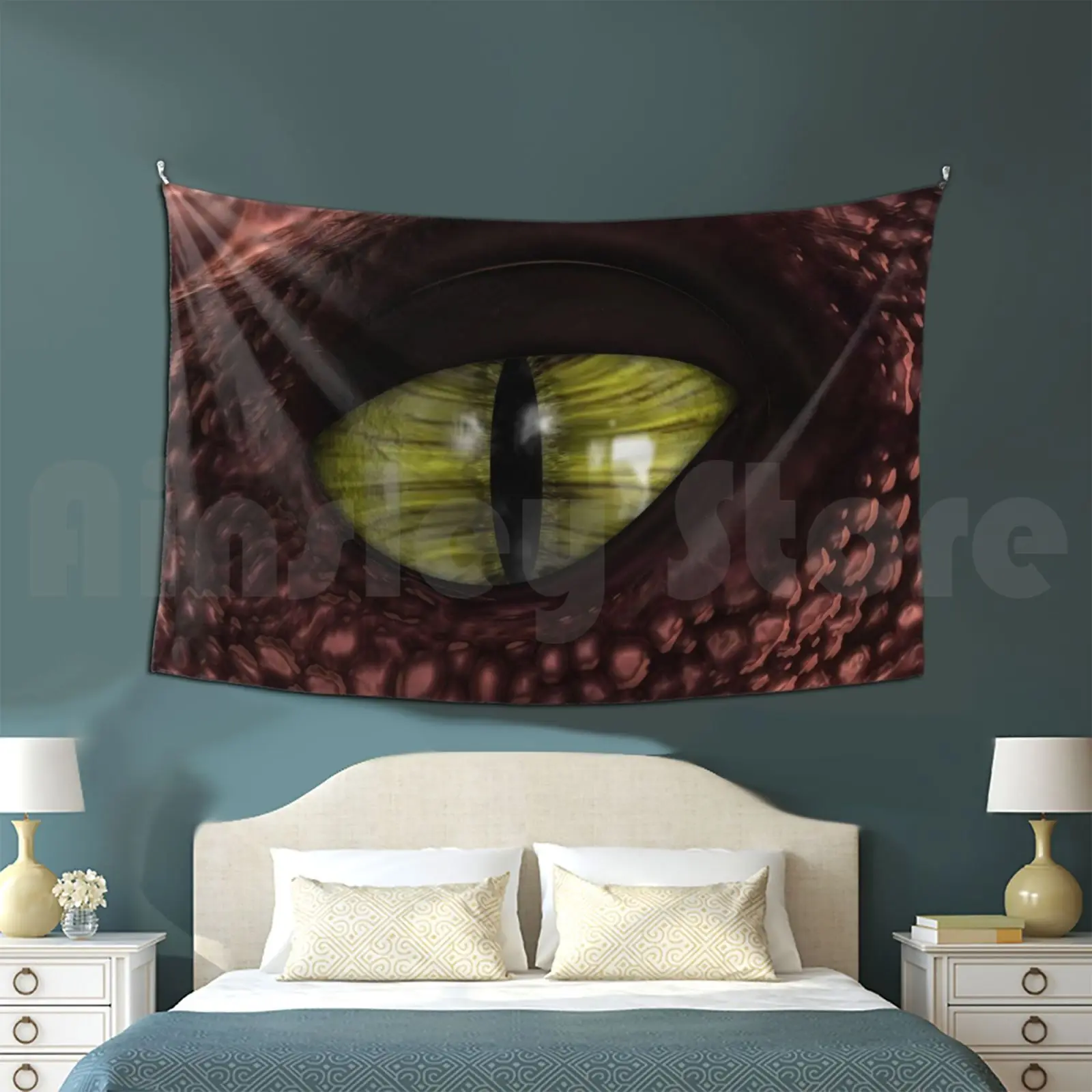 Tapestry Dragon Eye Hat Dragon Eye Monster Evil Reptile Fantasy Look Dark Creature Animal Scary