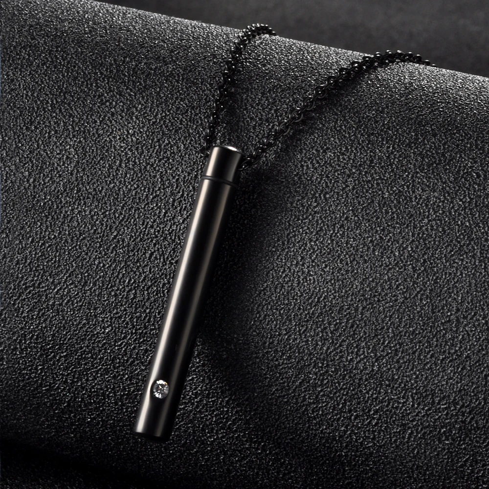 Titanium Steel Minimalist Perfume Pendant Necklace Memorial Ashes Storage Bottles Fashion Jewelry