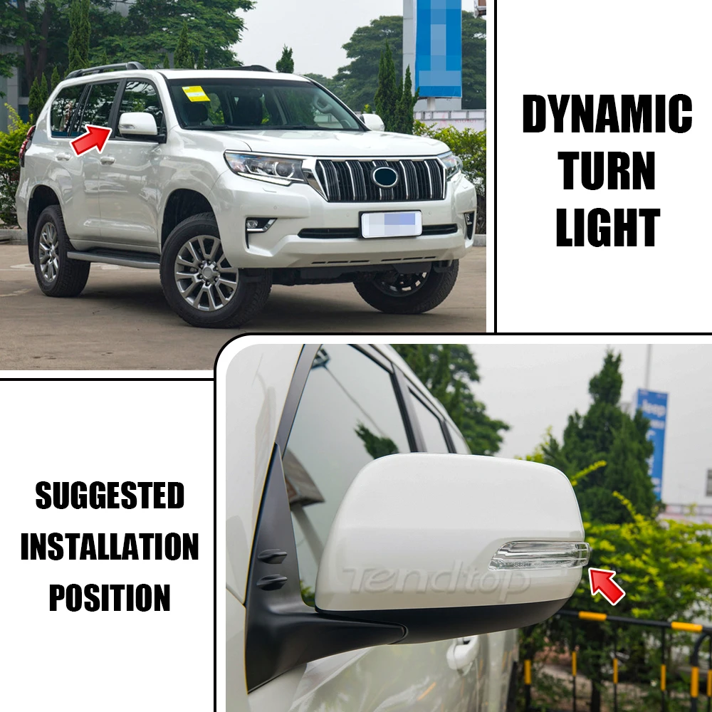 สําหรับ Toyota Land Cruiser LC200 FJ200 Prado FJ150 2010-2023 LED แบบไดนามิกด้านข้างกระจกไฟเลี้ยวไฟสัญญาณ Blinker Sequential