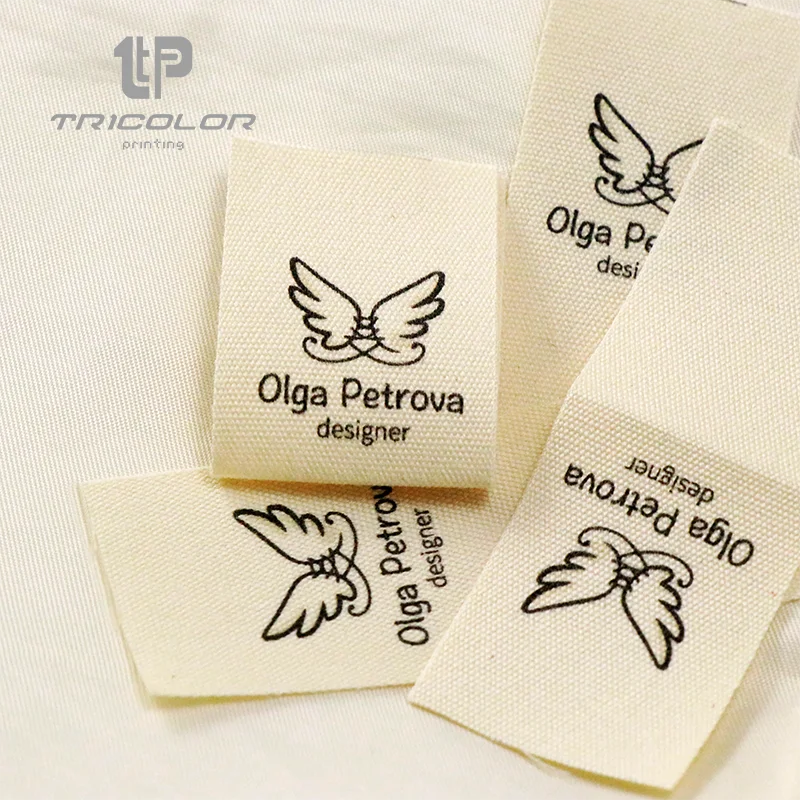 25*70mm niestandardowy wzór bawełna etykieta marka własna etykieta etykieta odzieżowa, możliwość personalizacji wstęga bawełniana etykieta niestandardowa zmywalna kremowa etykieta