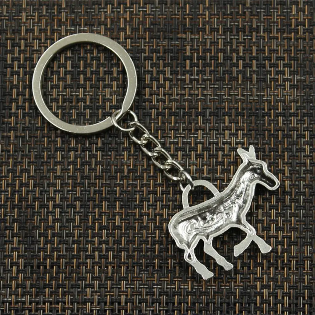 Factory Price Donkey Burro Neddy Jackass Pendant Key Ring Metal Chain Silver Color Men Car Gift Souvenirs Keychain Dropshipping