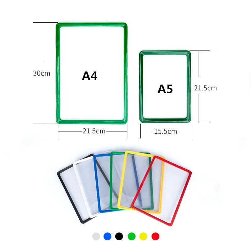 5 Pieces A5 Supermarket Plastic Price Sign Holder With POP Clip Product Price Paper Label Frame Board