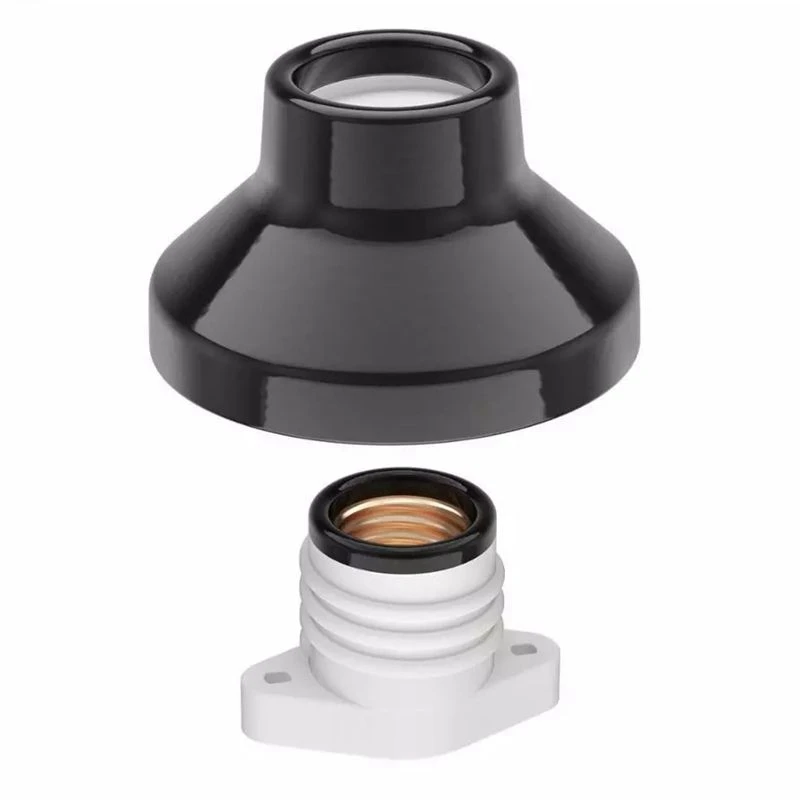 Ceramic Ceiling Light Bulb Holder E27 Portalamparas Screw Lamp Socket White Black Porcelain Bulb Base Fittings