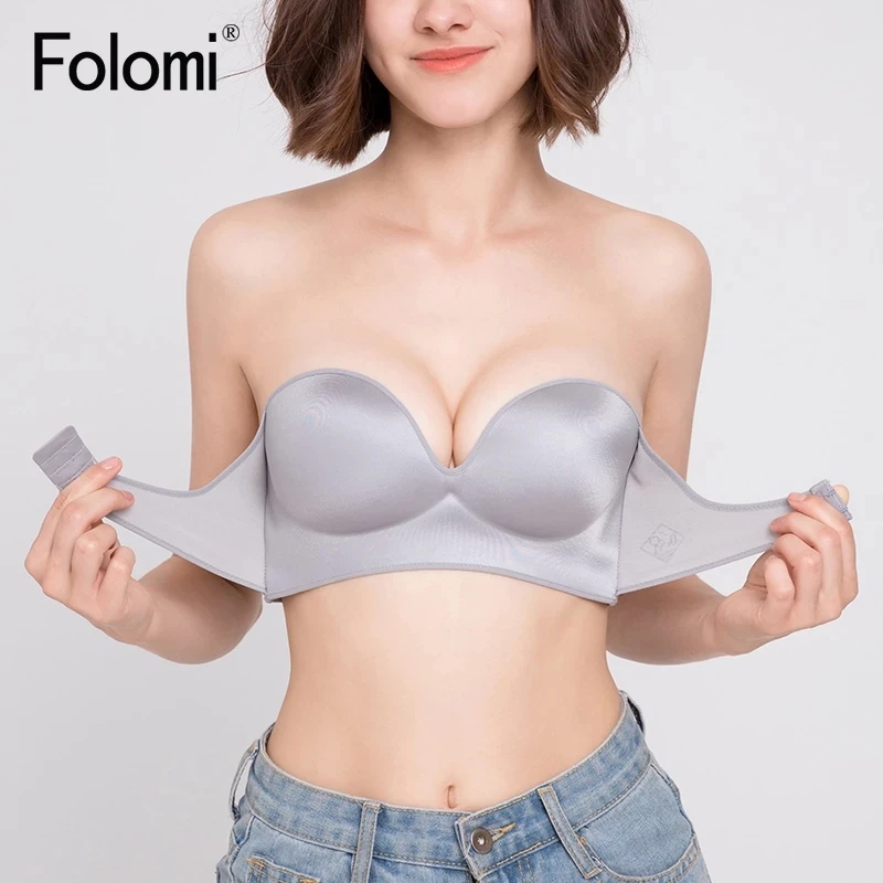 

Folomi Sexy Strapless Bra Push Up Lingerie Seamless Wireless Invisible Bras Half Cup Brassiere Women Dress Wedding Lingerie