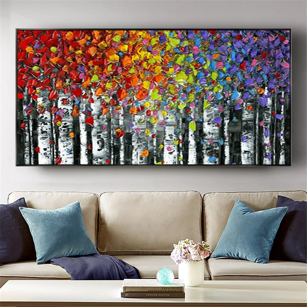 

New 100% Hand-Painted Fashion Landscape Oil Painting For Living Room Home Decor Wall Art Rich Color Canvas Pictures Original