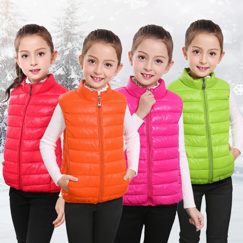 New Light Down Cotton Vest Children Autumn Winter Boys Girls Waistcoat