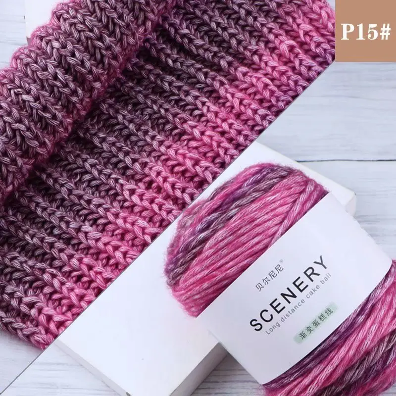 

1pcs 100g High-quality Gradient Cake Dyed Soft Woven Scarf Wool Ball Hand-woven Diy Material Package Thick Line