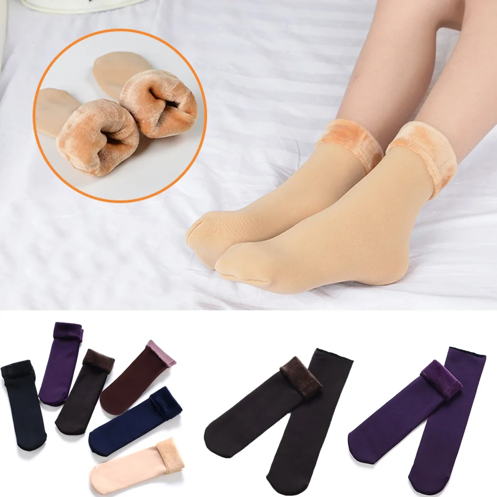 

Autumn and Winter Home Floor Thermal Keeping Sleeping Socks Warm Leg Warmers Velvet Women Socks Thickening Cashmere Snow Socks