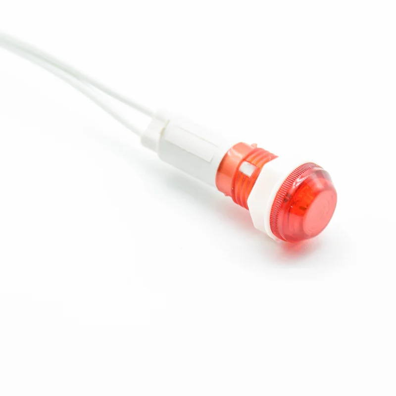Lámpara de señal de montaje en Panel, indicador de neón, luces rojas, verdes y amarillas, 380V, 220V, 12V/24V, cc XD, 10mm, guía piloto, 5 uds.