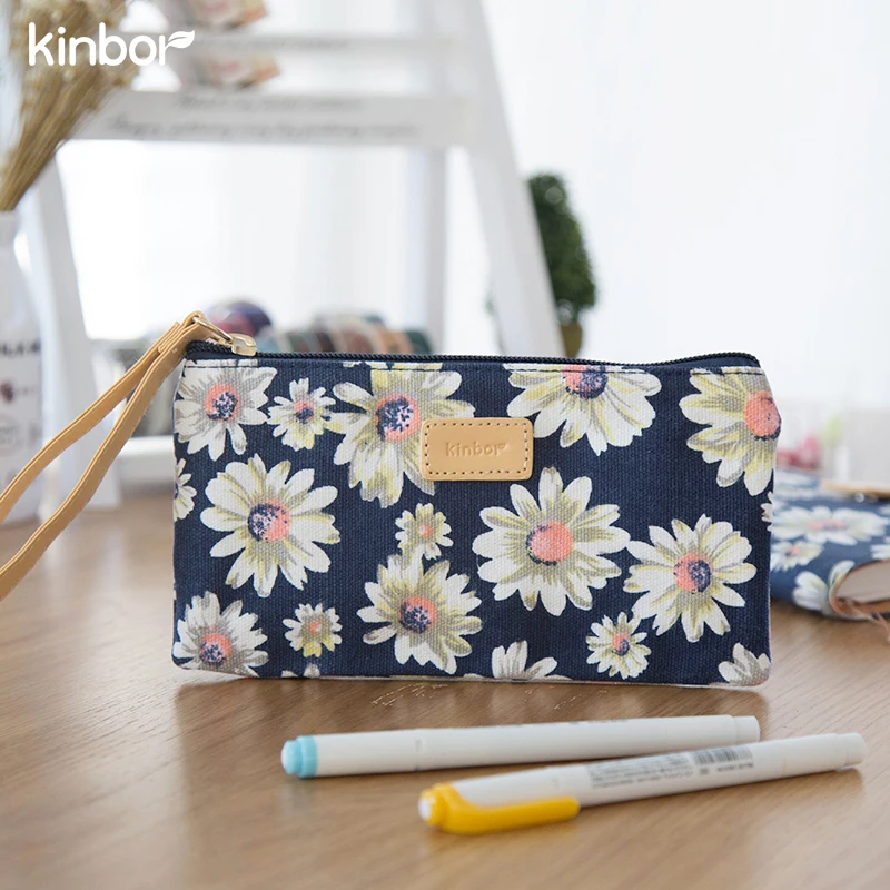 

KINBOR Creative Pencil Bag Simple Storage Bag DTB6201 Cotton Stationery Bags 1PCS