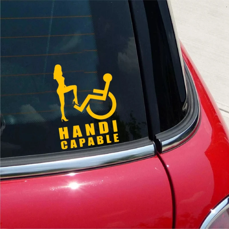 40180# Die-Cut Vinyl Decal Handy Capable Wheelchair Car Sticker Waterproof Auto Decors on Car Body Bumper Rear Window