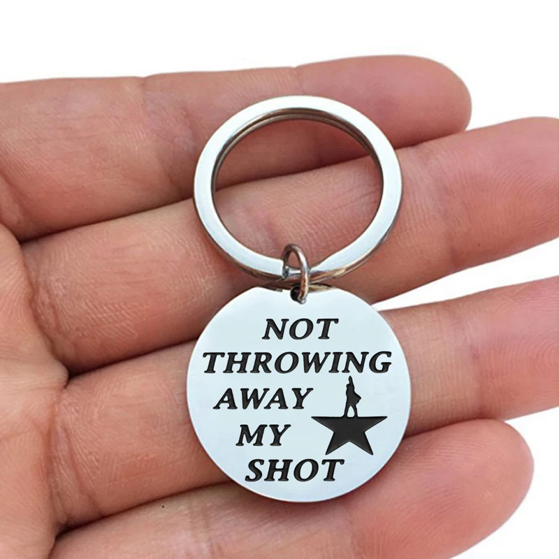 Musical Play Merch Broadway Gift Not Throwing Away My Shot Keychain for Teen Girl Hamilton Fans Gifts Musical Inspired Jewelry