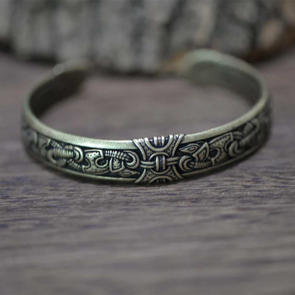 LANGHONG 1pcs Viking Bracelet and Bangle Dragon Bracelet For Men and Women Talisman Jewelry