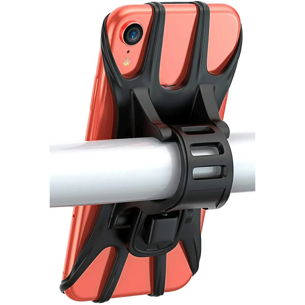 Suporte ajustável do telefone celular da bicicleta do silicone suporte do callphone do guiador da motocicleta 360 ° rotatable equitação ciclismo bicicleta suporte