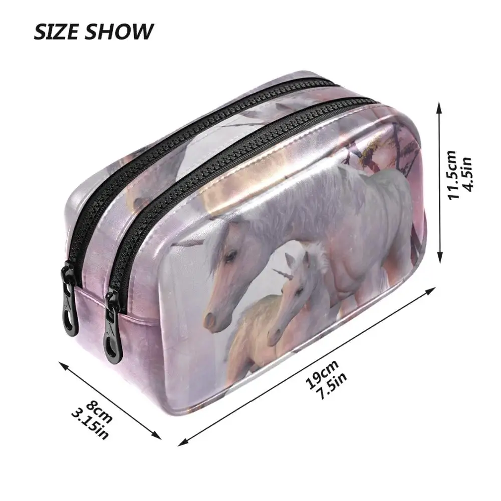 

New Fashion Women Cosmetic Bag Unicorn Print Professional Travel Make Up Box Cosmetics Pouch Bags Beauty Case For Makeup Artist