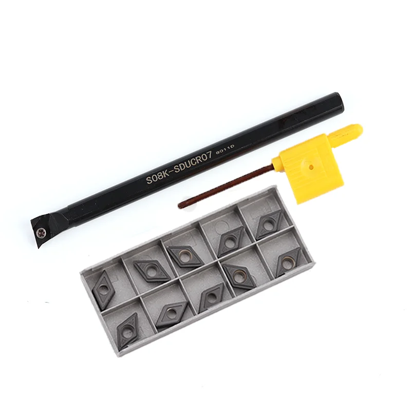 1 Máy Tính S08K S10K SDUCR07 Tiện Dụng Cụ Nội Bộ Dụng Cụ Xoay Giá Đỡ Với 10 Chiếc DCMT070204 SM IC907 Carbide Miếng Cắt bộ Dụng Cụ