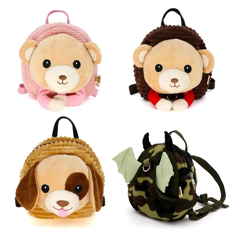 Anti-lost Children Backpack Cartoon Animal Plush Backpack With 100cm Traction Rope Infant Baby Safety Harness Walker Strap