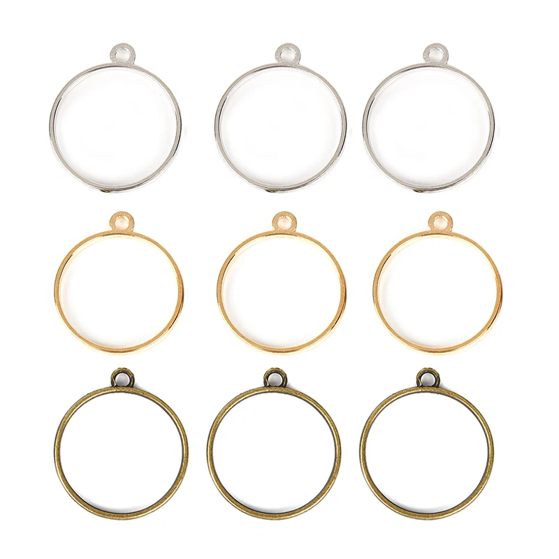 10ชิ้น/ล็อต25มม.เปิด Bezel กรอบจี้กลวงเปล่าฐานการตั้งค่าสำหรับ DIY ดอกไม้ Charms เครื่องประดับทำ DIY งานฝีมือ