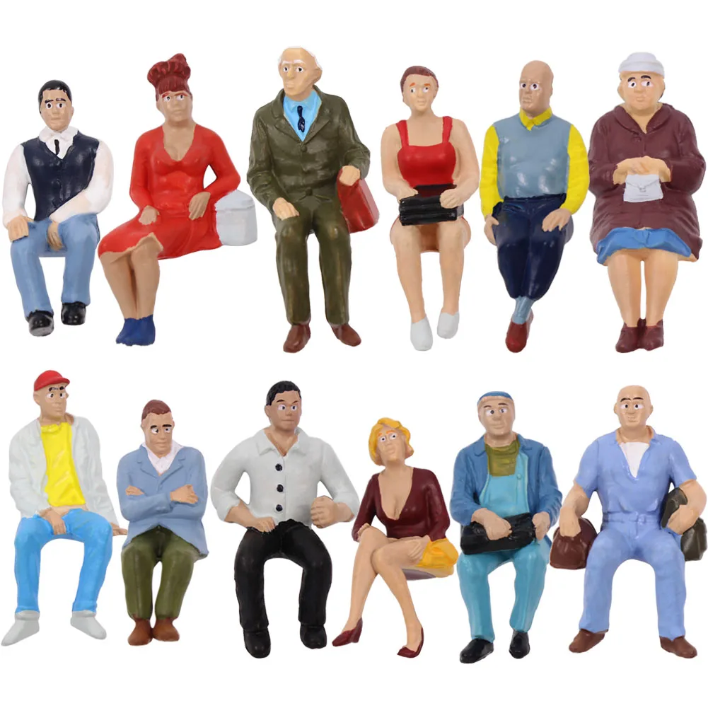 

Evemodel P2509 Model Trains 12pcs G scale Figures 1:25 Seated People 12 Different Poses