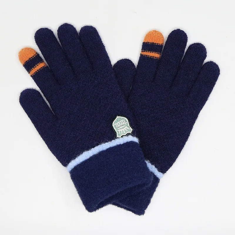 Wecute 19*9.5cm Child Gloves 10-14years New Knitted Woolen Gloves Keep Warm in Autumn and Winter Plus Velvet Thickening Soft