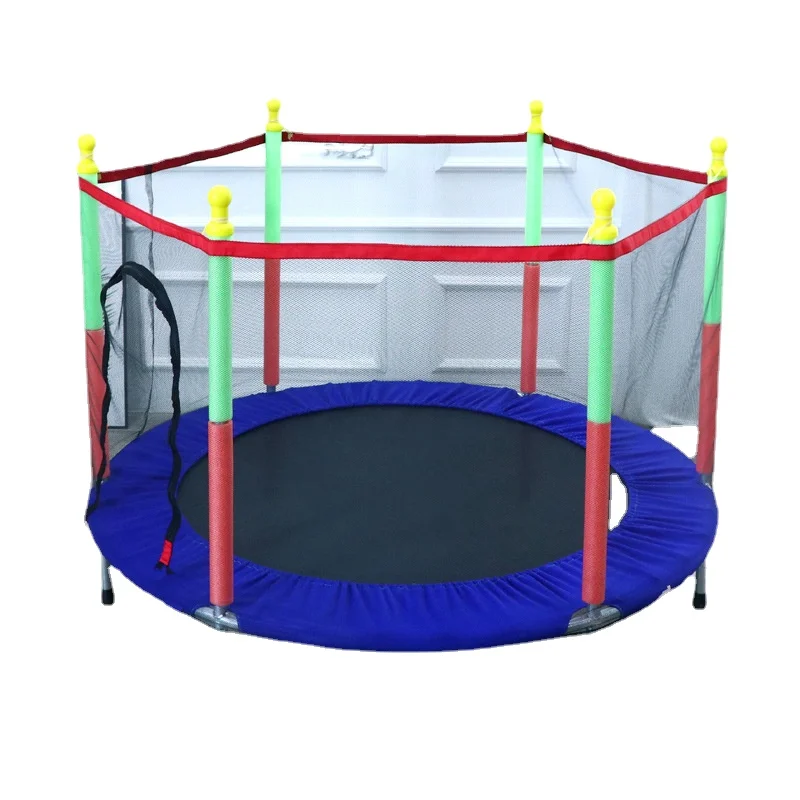 Trampoline Children\'s Home Trampoline Interactive Game Fitness Trampoline with Safety Net Baby Care Fence Bed Jumper