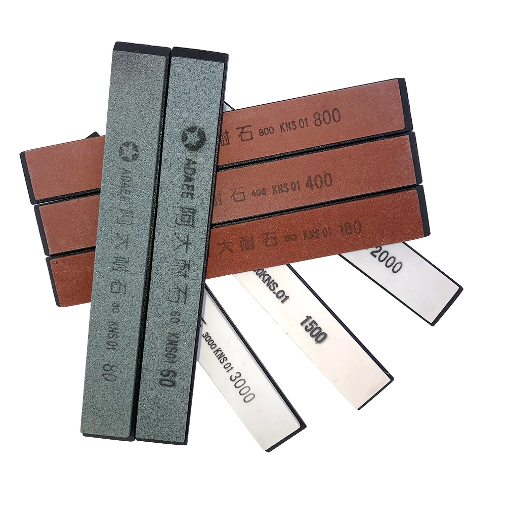 8Pcs/Lot 60#80#180#400#800#1500#2000#3000# Sharpening Stone Grinding Whetstone For Kitchen Knife Sharpener System