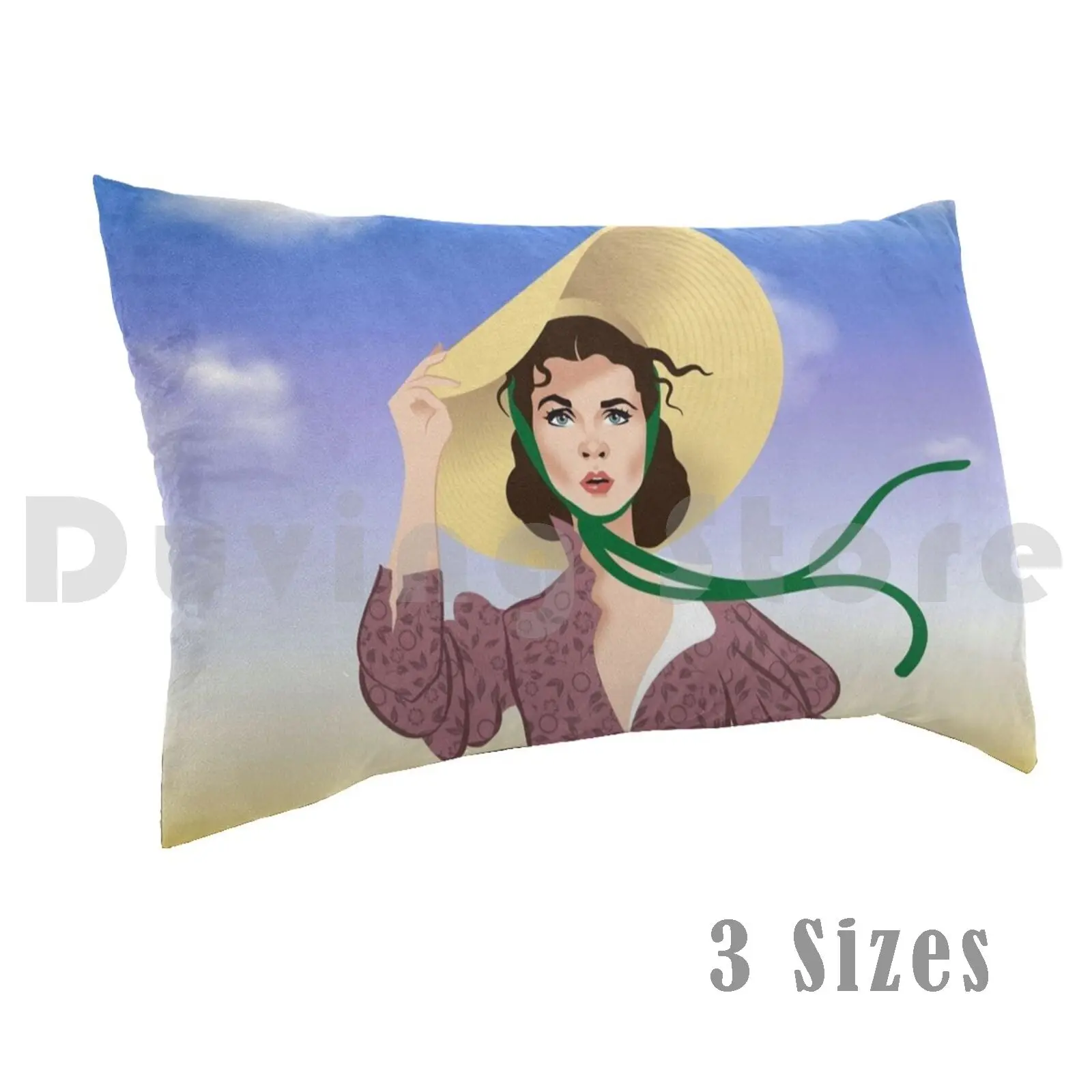 Old South Pillow Case Printed 50x75 Vivien Leigh Scarlett Ohara Gone With The Wind Epic Old Hollywood Classic