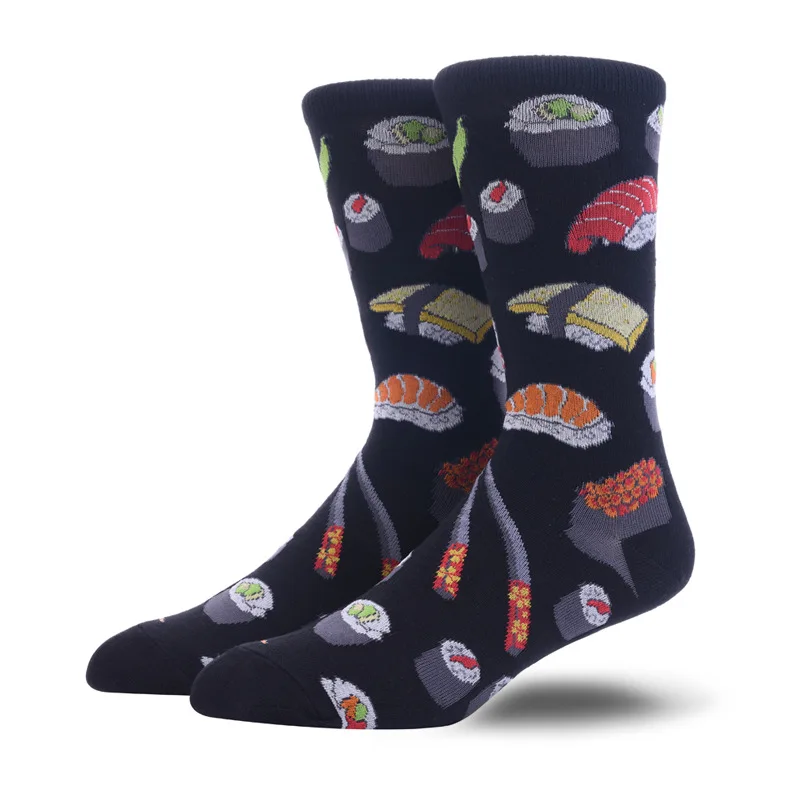 Wedding Funny Socks Men Cartoon Animal Pug Monkey Food Sushi Creative Men Socks Calcetines Hombre Divertido Skarpetki