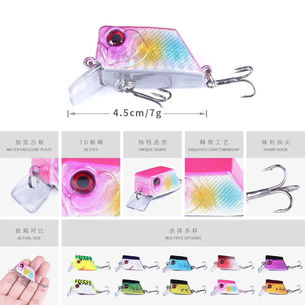 Mini Crankbait Square Bill 4.5cm – Wobbler para lubina y trucha - imagen 5