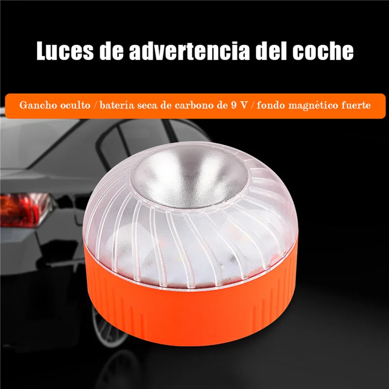 Car LED Emergency Light, Waterproof Traffic Safety Warning Light with Magnets & Hook