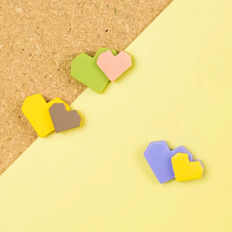 Heart Shape 10pcs Cork Board Safety Colored Push Pins Thumb Tack Office School Accessories Supplies