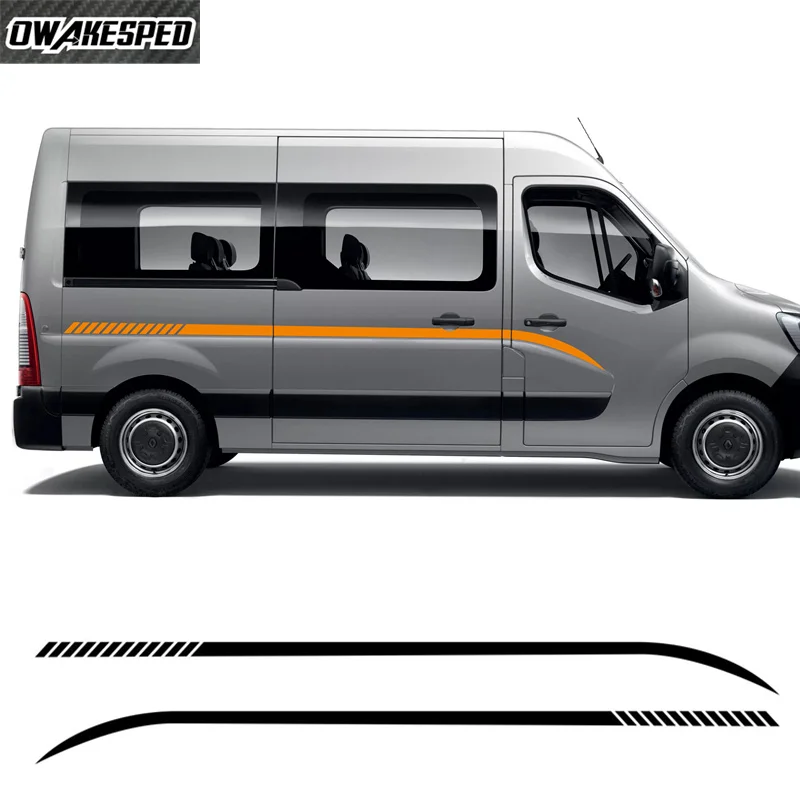 Both Side Car Body Door Decoration Stickers For Renault Master MK1 2 3 Racing Sport Stripes Tuning Accessories DIY Vinyl Decals