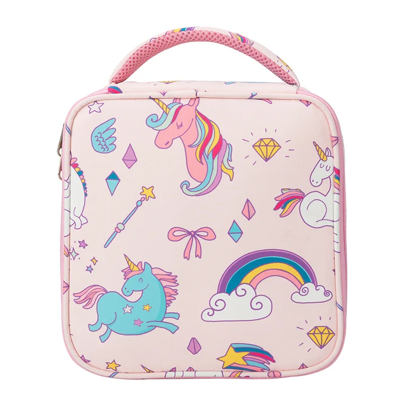 New Cartoon Unicorn Children\'s Lunch Bag School Student Thermal Insulation Bag Fruit Snacks Storage Bag For Kids Outdoor Travel