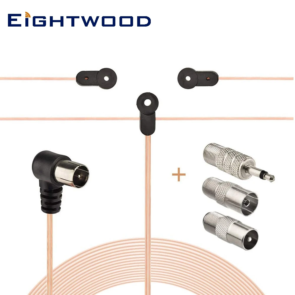 Antena dipolo de Radio FM de Eightwood para Denon Onkyo Yamaha Marantz Bose Wave Bluetooth estéreo AV Audio Vedio receptor de cine en casa