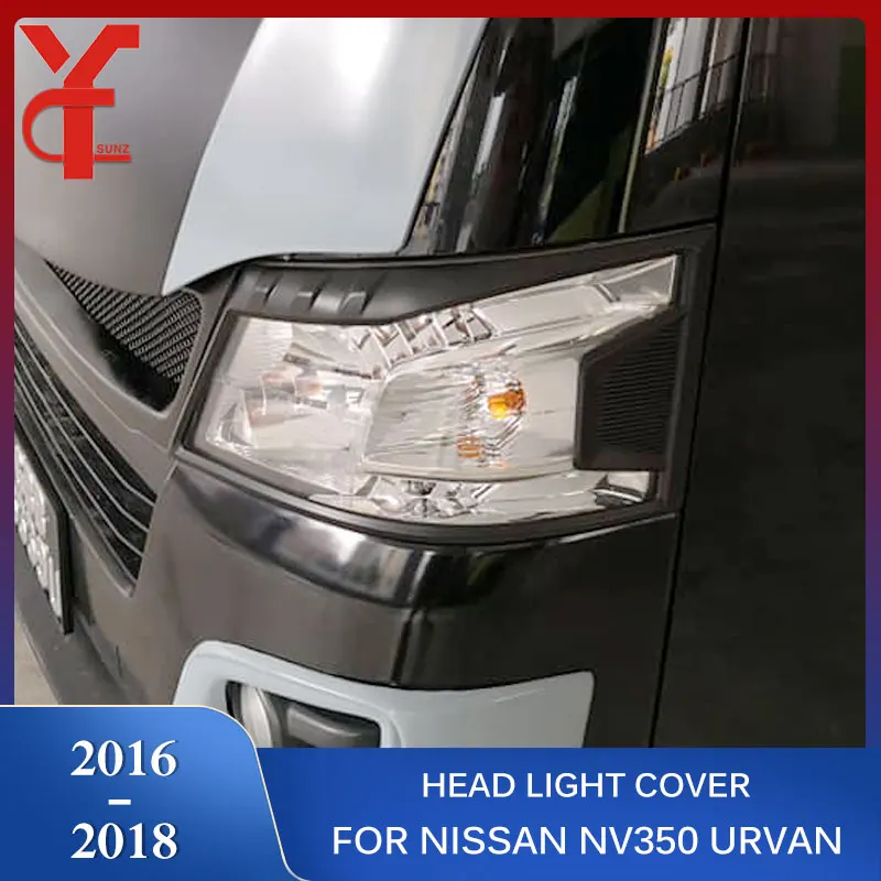 ABS Headlight Cover For Nissan NV350 Urvan Caravan E26 2016 2017 2018 Accessories Head Lamp Hood Exterior Parts