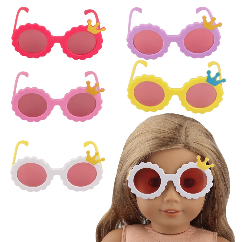 Cute Doll Sunglass For American 18 Inch Girl Dolls Beach Party Travel Glasses For 43cm Baby New Born&DIY Doll Girls Toy Gift