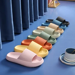 Women Thick Sole Home Slippers 4.5Cm Heel Ladies Platform Flat Shoes Non-Slip Eva Living Room Indoor Slides Women Man Slippers