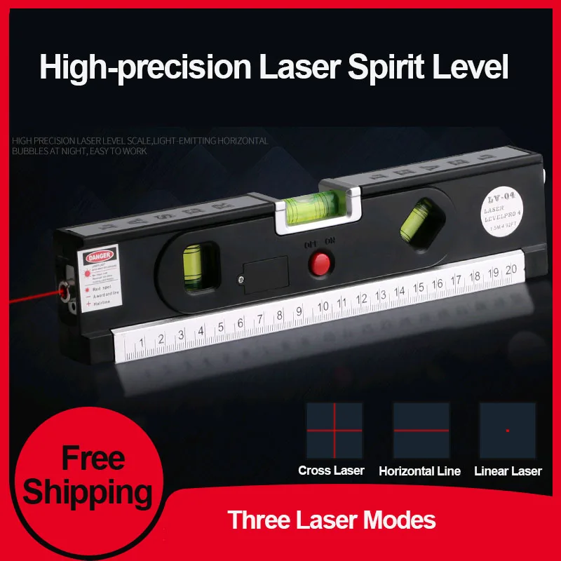 Laser Spirit Level Multifunctional Household Infrared Decoration Cross Line Right Angle Spirit Level  with Tripod