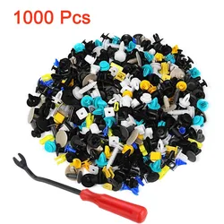 1000PCS Mixed Auto Fastener Vehicle Car Bumper Clips Retainer Fastener Rivet Door Panel Fender Liner Universal Fit for Car