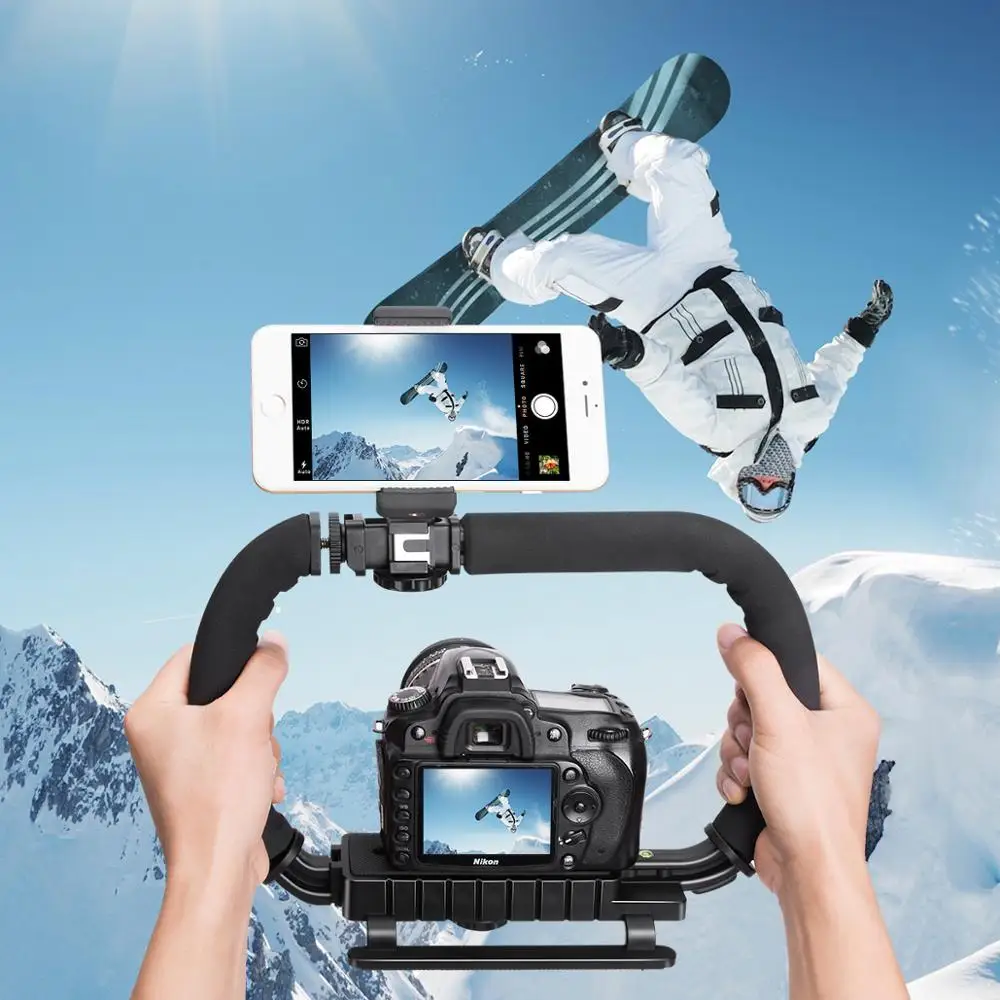 Máy Ảnh Cầm Tay Điện Thoại Ổn Định Vlog Quay Bracket Ổn Định Giá Đỡ Video Steadicam Núi Giàn Khoan Cho iPhone Samsung