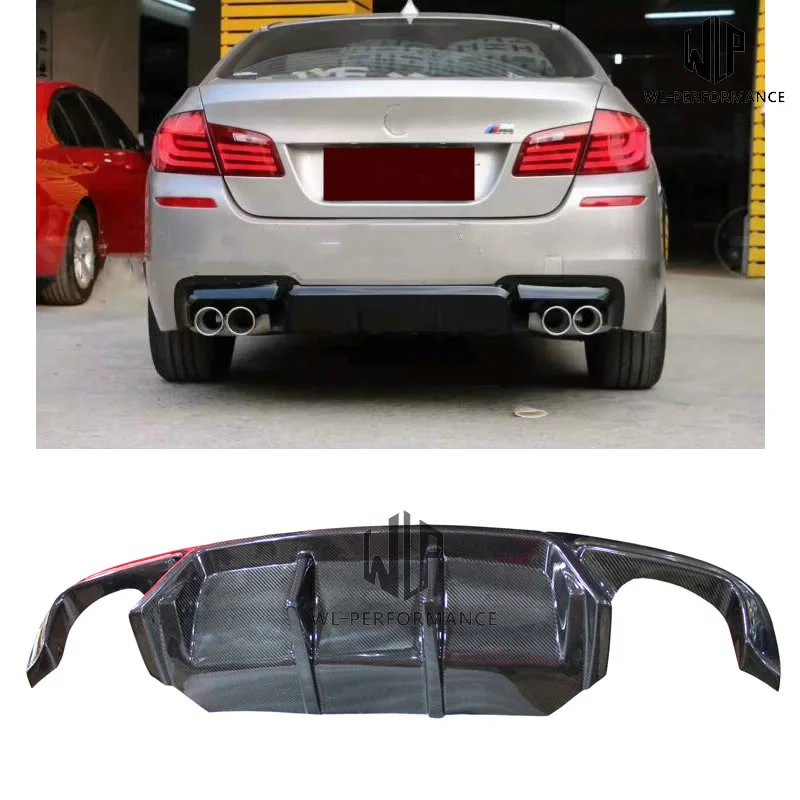 F10 F18 M5 High Quality Carbon Fiber No Buckle Rear Lip Diffuser Car Styling for Bmw 5 Series F10 F18 520i 525i 530i 535i 11-17