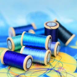 Roll Of 0.3mm polyamide fibre line  Hand-woven embroidery thread Tassels Line 50M High strength 3 Strands Thread Bluish green