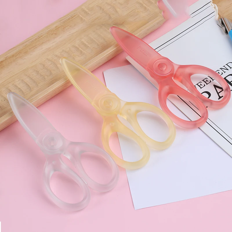 JAPAN KOKUYO Kid Scissors Plastics Round Stationery Paper Cutting Supplies Small Size