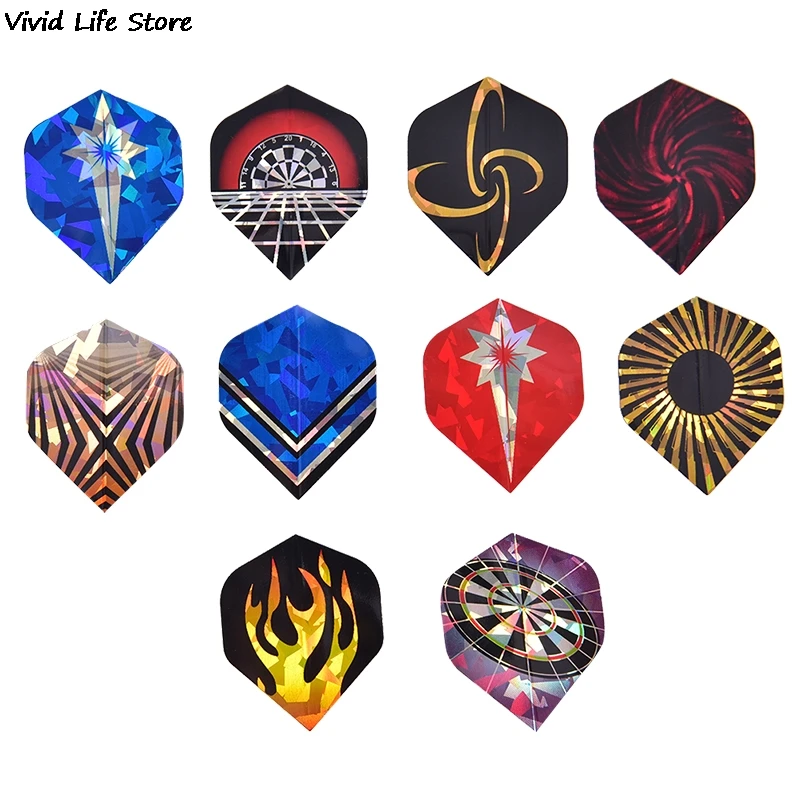 Durable Nice Dart Flights Set Reflective 15/30 PCS PVC Laser Dart Wing Set A B C Darts Flights