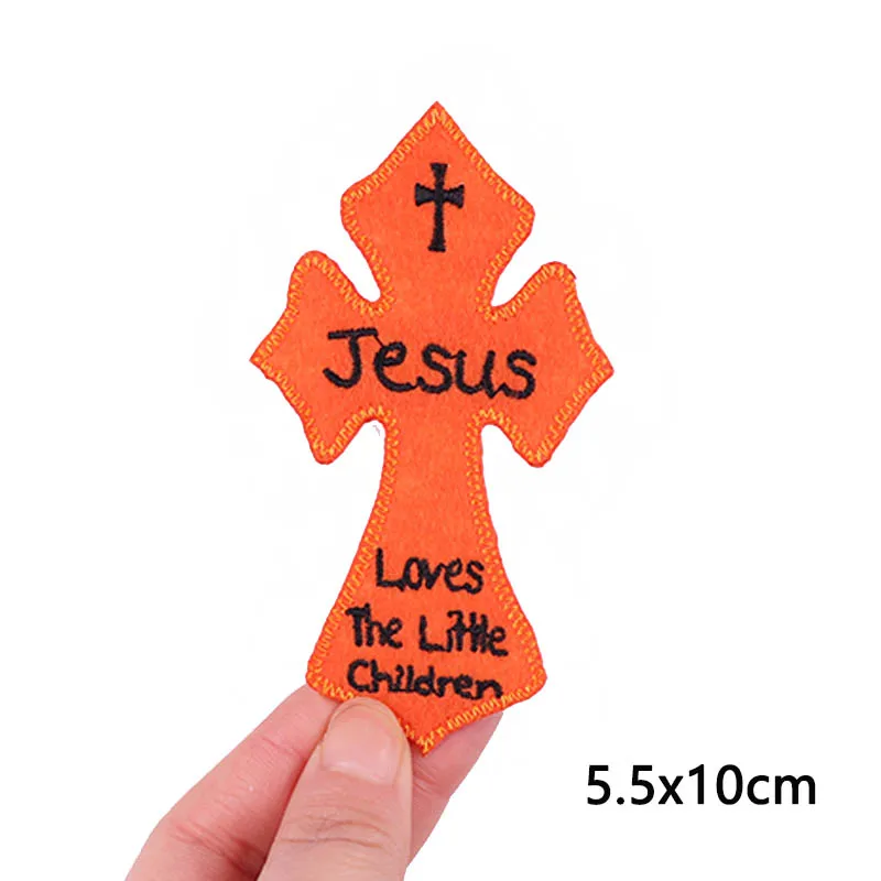 Jesus Clothing Thermoadhesive Patches Van Gogh Embroideried Patches For Clothing Cross Embroideried Wave DIY Patches For Clothes