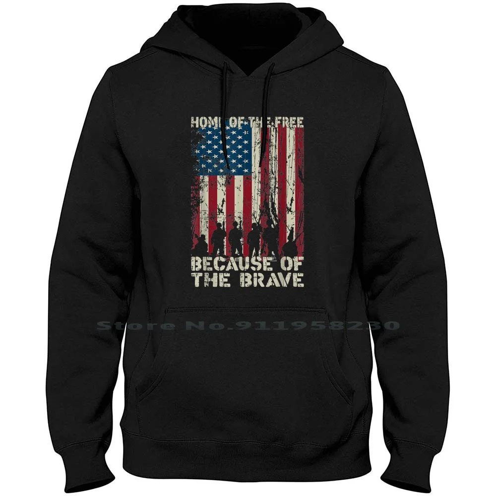 Home Of The Free Because Of The Brave Distress American Flag Hoodie Sweater American Distress Stress Brave Cause Rave Home