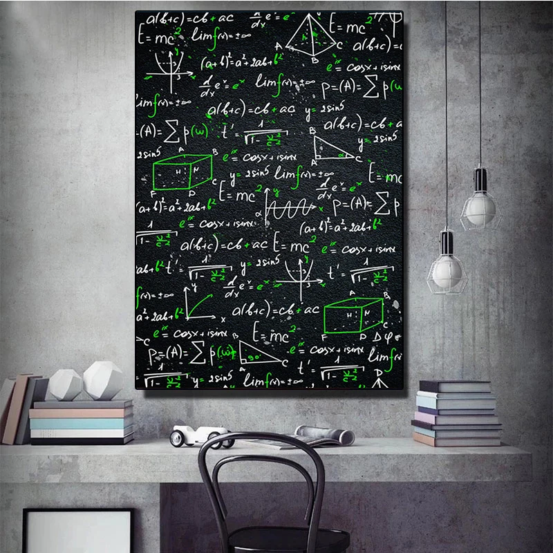 Math Art Print Educational Chemical Formula Posters Geometry Infinity Calculus Mathematics Wall Canvas Painting Classroom Decor