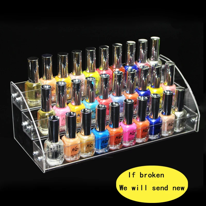 New Fashion Multilayer Clear Acrylic Nail Polish Rack Household Makeup Tool Holder Cosmetic Nail Polish Organize Storage Shelf